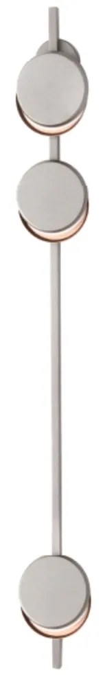 Arandela Eclipse Linear Assimetrico 07X14X120Cm Discos Metal Aluminio... (ROSE FOSCO, 220V)