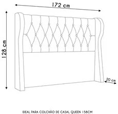 Cabeceira Casal Queen Cama Box 160cm Malva I02 Bouclê Marrom - Mpozena