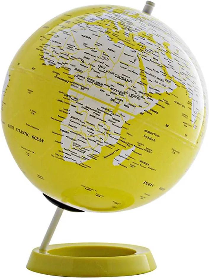 Globo Mapa Mundi Amarelo em Polipropileno - Urban - 34x25 cm