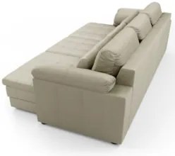 Sofá Retrátil 3 Lugares Para Sala 257cm Dijon Couro Creme S07 - Mpozen