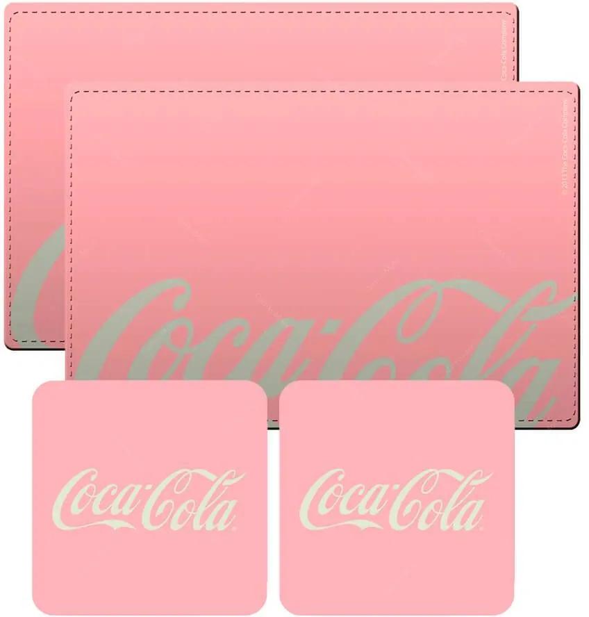 Conjunto 2 Jogos Americanos 2 Porta-Copos Coca-Cola Contemporary Rosa