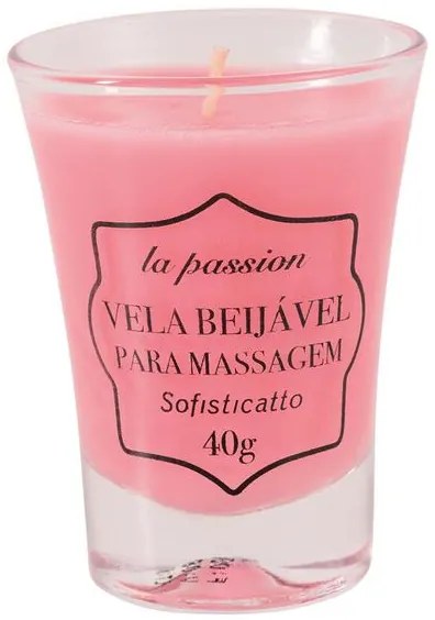 Vela Beijável para Massagem Morango