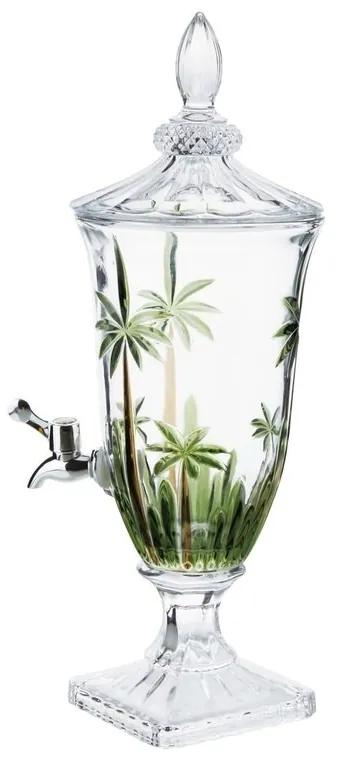 Suqueira De Cristal Ecológico Com Pé E Tampa Palm Tree Handpaint 2 Litros 27576 Wolff