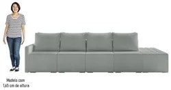 Sofá Ilha Modular com Puff para Sala Living 432cm Georgia K04 Bouclê C