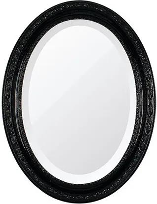 Espelho Oval Bisotê Preto Absoluto Pequeno