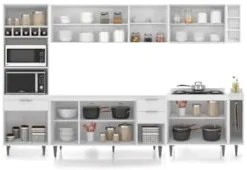 Armário de Cozinha CP07 Para Pia 150cm Pérola Z34 Branco    - Mpozenat