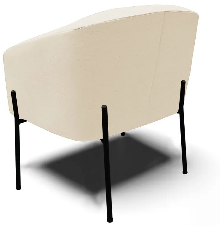 Poltrona Decorativa Pé de Ferro Preto Kit 2 Stella Linho D03 - D'Rossi - A19 Bege