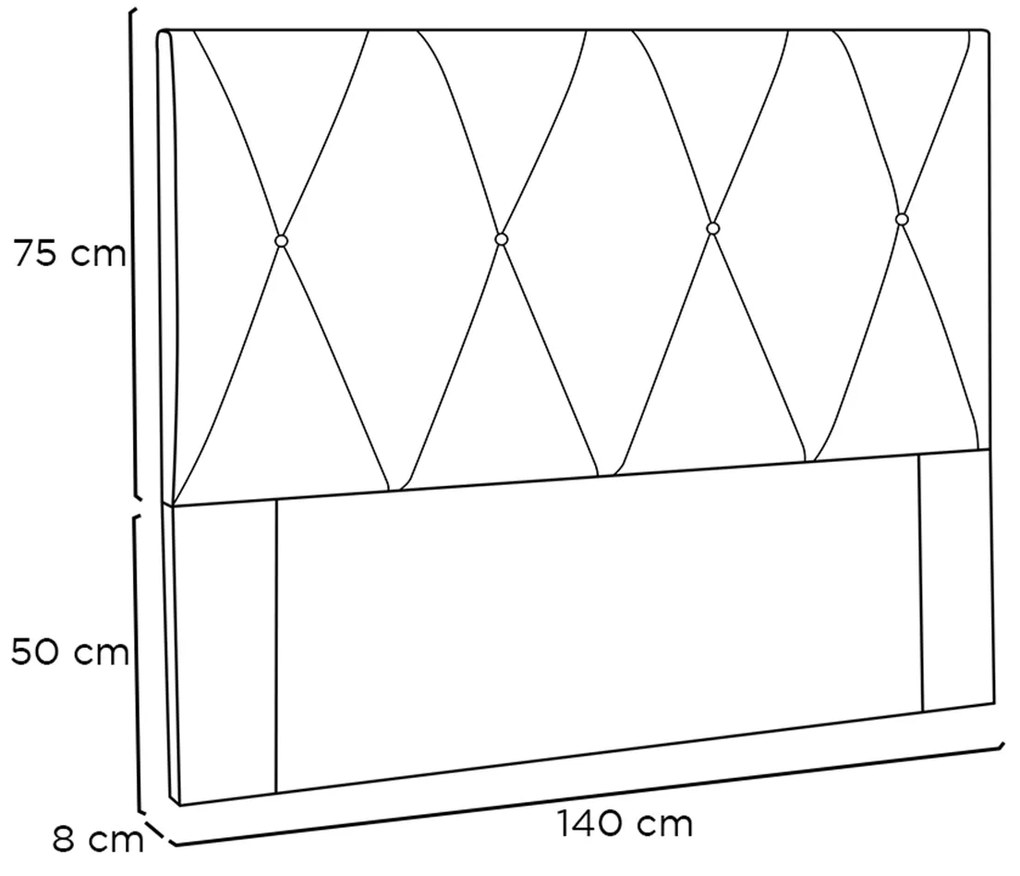 Cabeceira Casal Serena 140cm Veludo - ADJ Decor