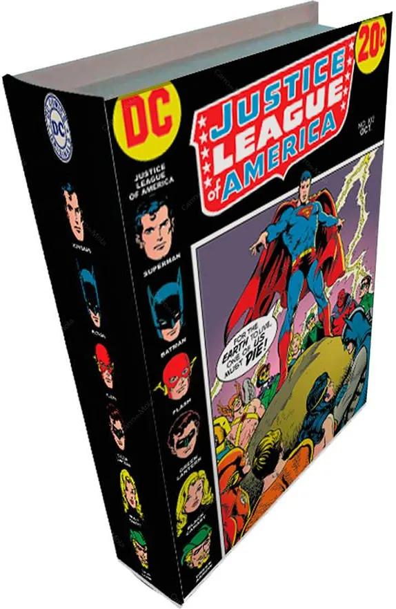 Book Box DC Comics League Colorido em Madeira - Urban - 25x17 cm