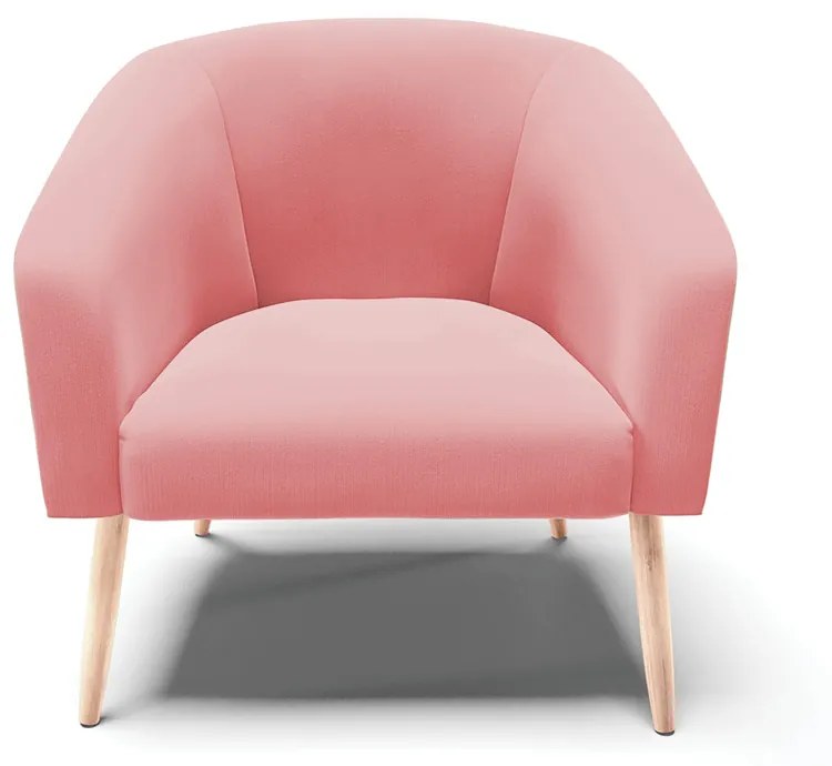 Poltrona Decorativa Pé Palito Natural Kit 2 Stella Suede D03 - D'Rossi - Rose