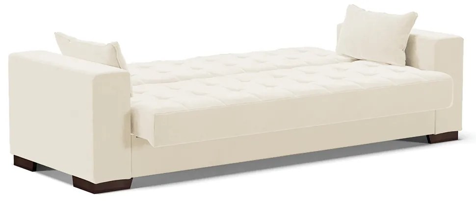 Sofá Cama Casal 3 Lugares 210cm Lisboa Veludo  D03 - D'Rossi - Bege