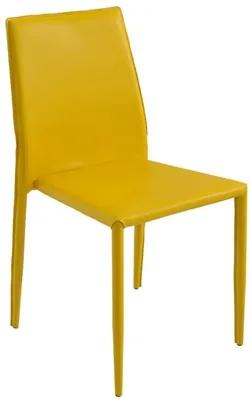 Cadeira Maguire em Corino - Amarelo