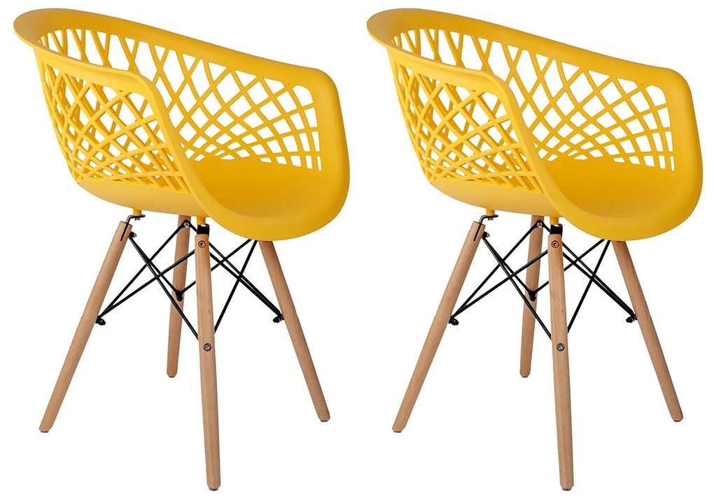 Conjunto 2 Cadeiras Web Amarela Dsw - Concept