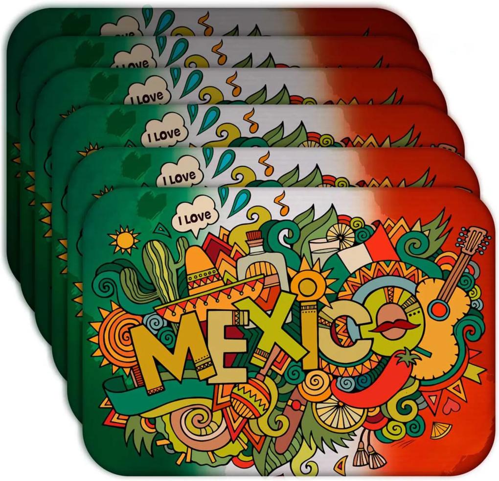 Jogo Americano - Love Decor  Mexico Kit Com 6 Peças