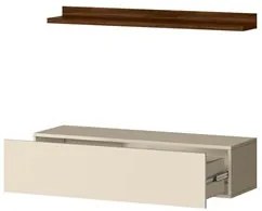 Bancada Suspensa e Prateleira 99cm Slat M20 Palisandro/Off - Mpozenato