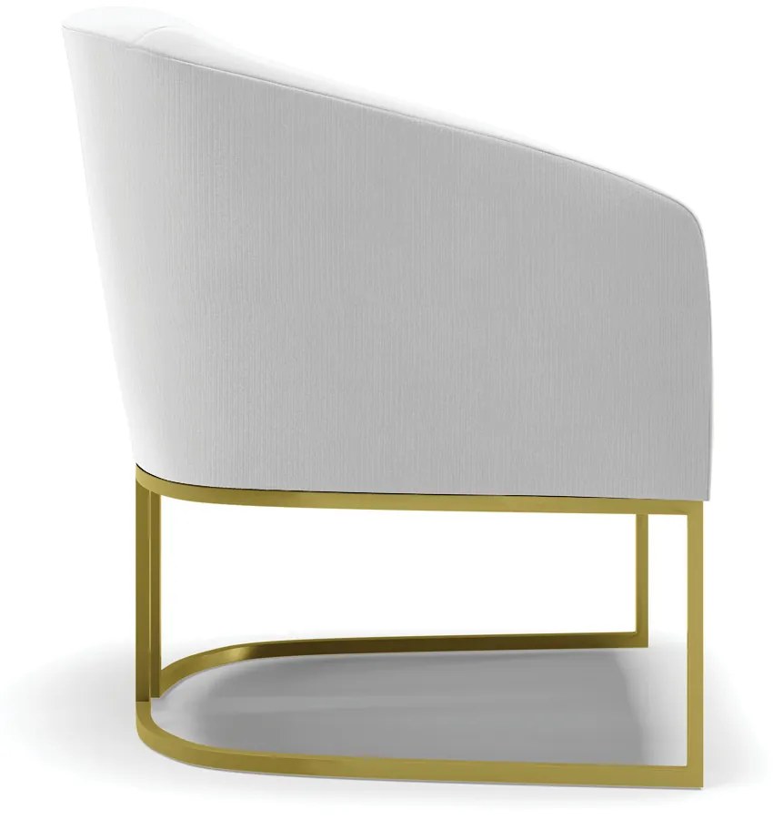 Poltrona Decorativa Industrial Dourado kit 2 Stella Suede D03 - D'Rossi - Cinza