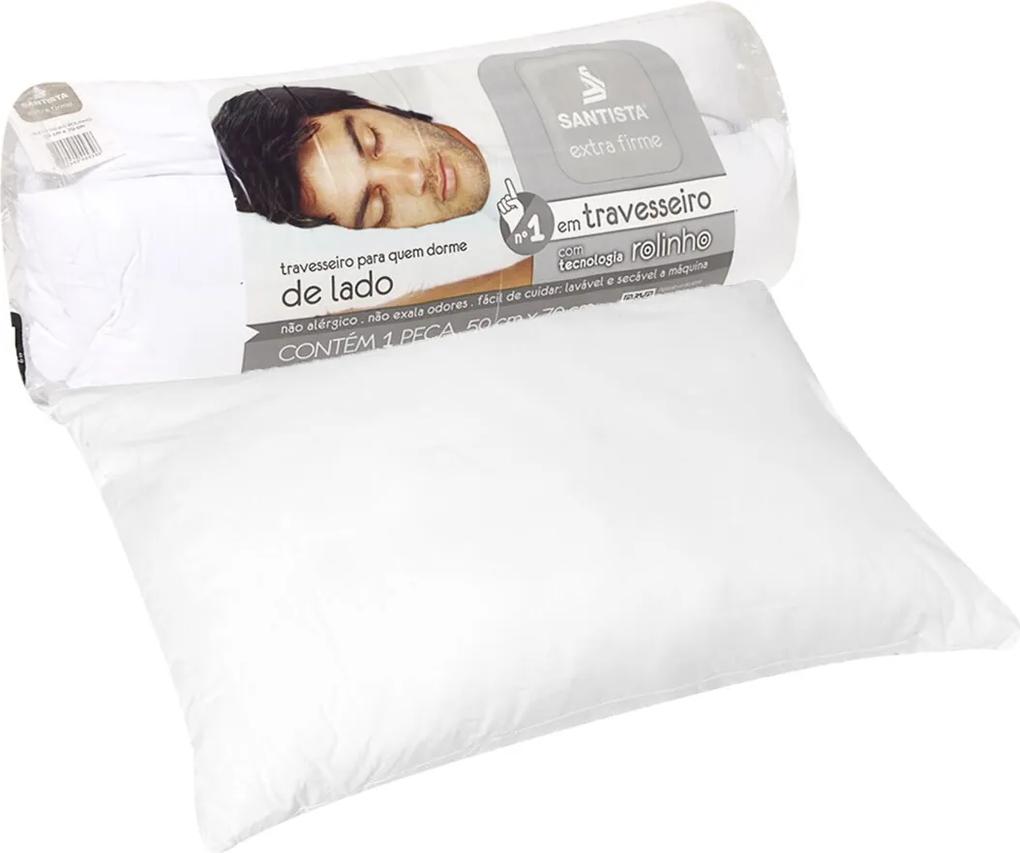 Travesseiro Santista Extra Firme Rolinho 50x70cm Branco