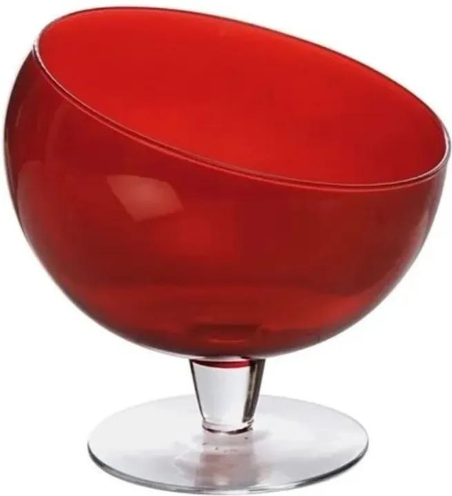 Taça Diagonal 13x13cm Vermelho - Luvidarte