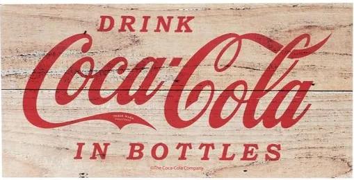 Placa Decorativa Coca-Cola em Madeira 30cm Marrom Drink Urban