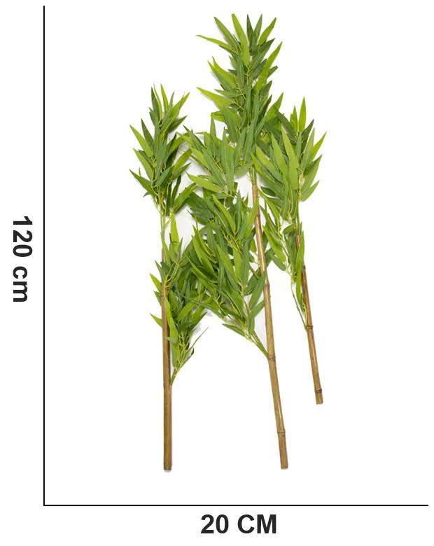 Planta Artificial Haste Bambu Real Toque X365 Verde 120 cm F04 - D'Rossi