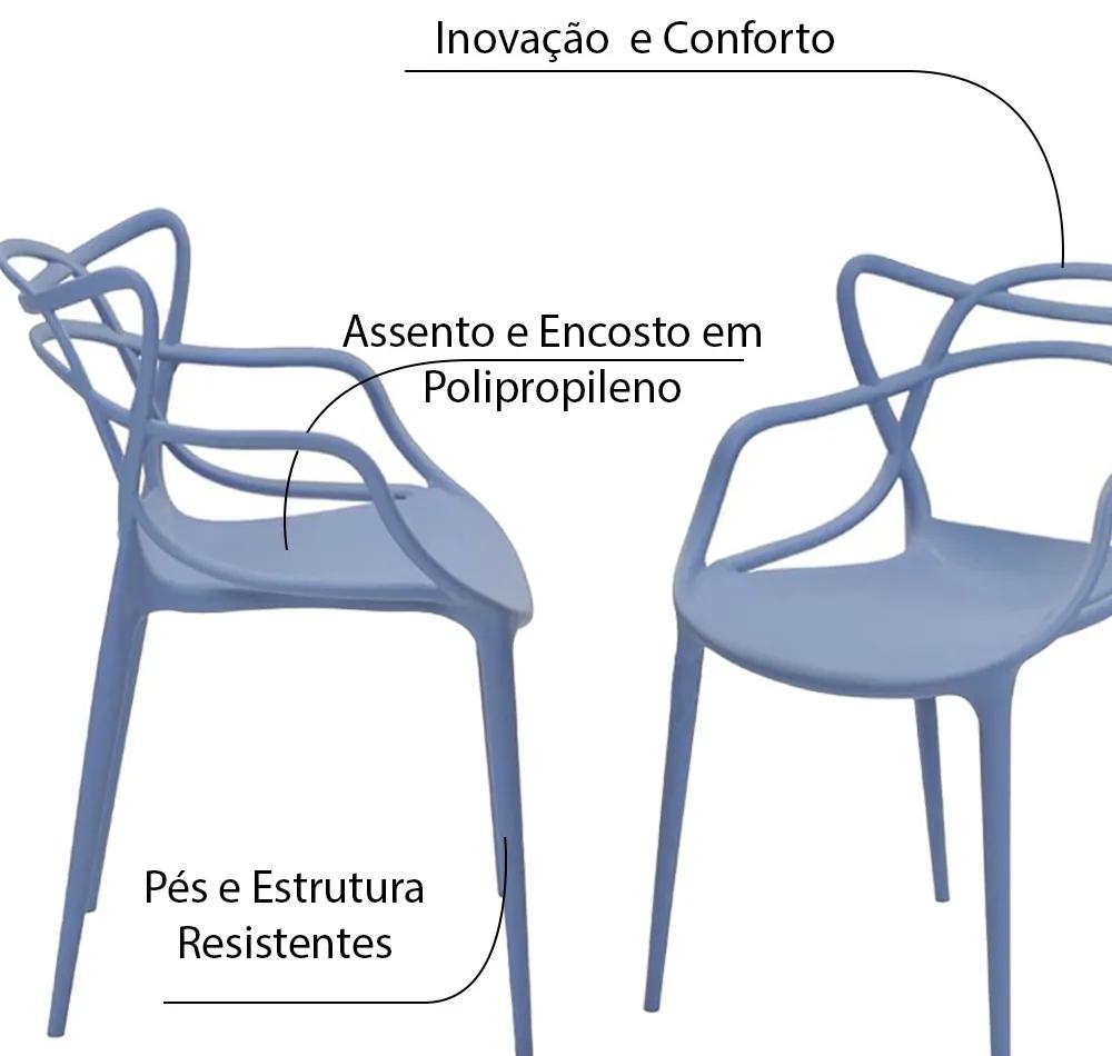 Kit 5 Cadeiras Decorativas Sala e Cozinha Feliti (PP) Azul Caribe G56 - Gran Belo
