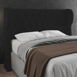 Cabeceira Casal Queen Cama Box 160cm Malva Z04 Veludo Preto - Mpozenat