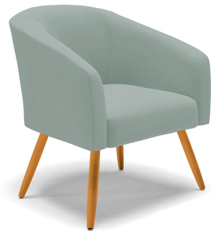 Poltrona Decorativa Pé Palito Castanho Stella Cotelê Ext/Veludo D03 - D'Rossi - Menta