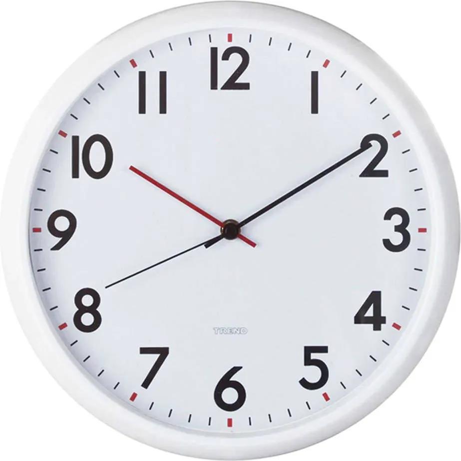 Relógio de Parede Redondo com Ponteiros em Vermelho e Preto - Urban