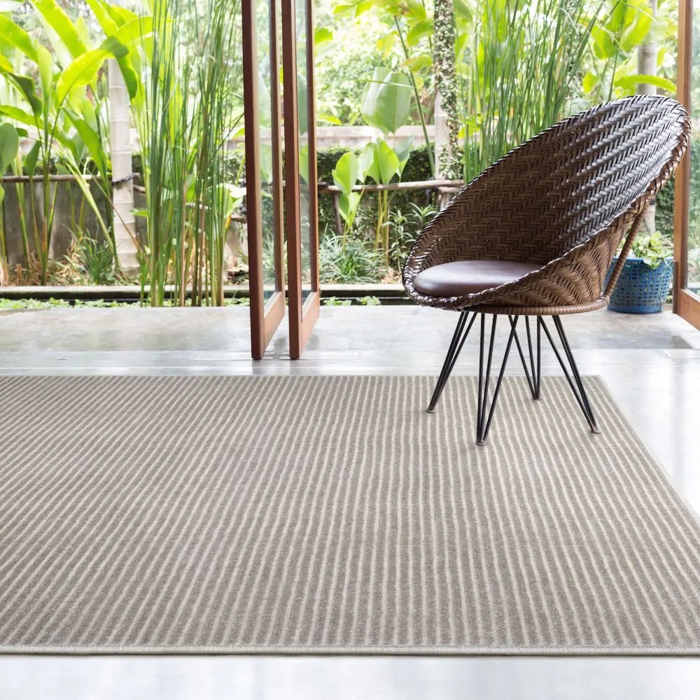Tapete Para Sala de Estar Chevron 2,50x3,50 Prata G57 - Tapetes São Carlos