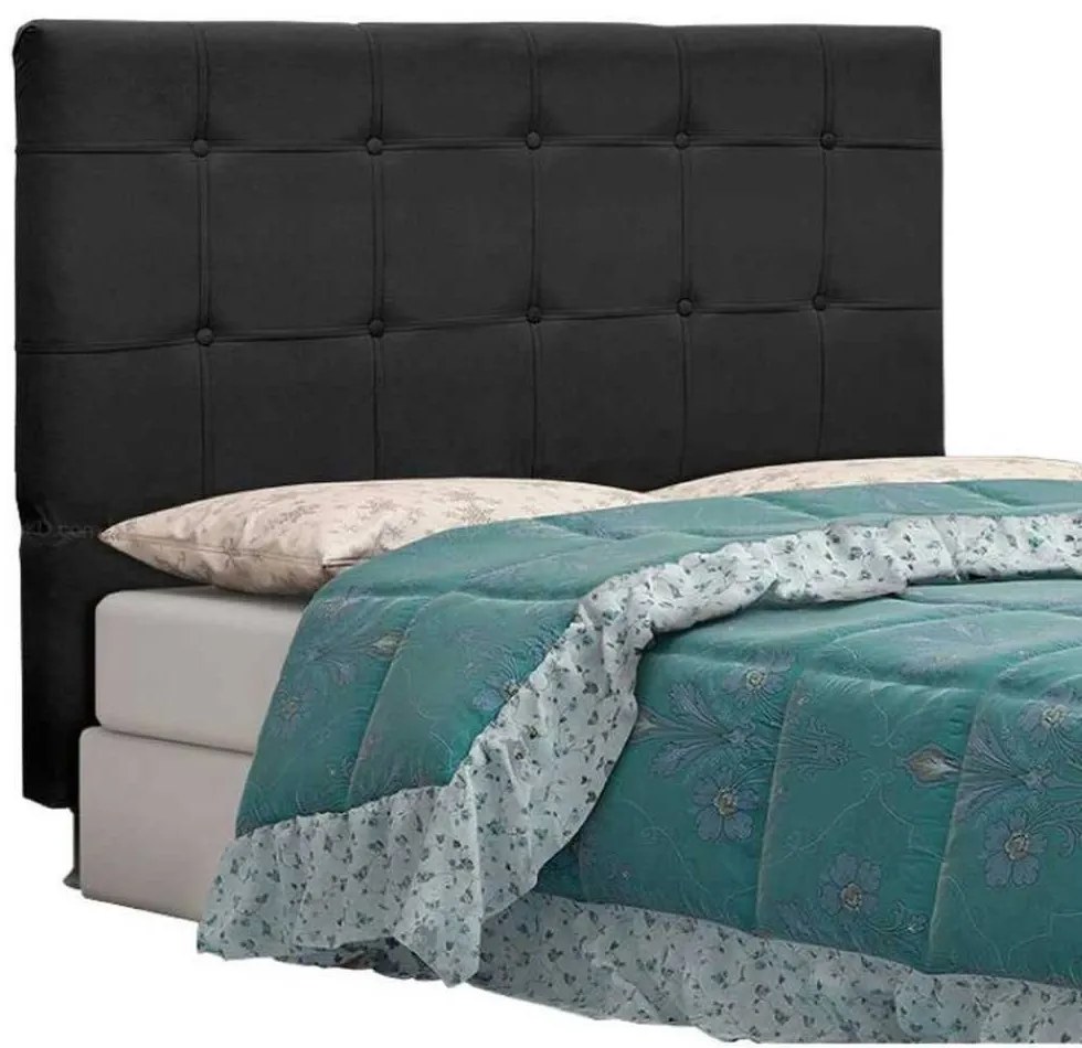 Cabeceira Tóquio para Cama Box Queen 160 cm Suede Preto D'Rossi