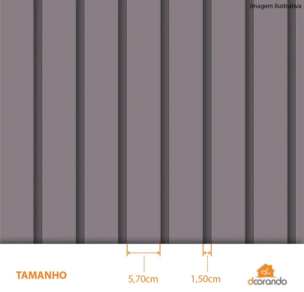 Papel De Parede Ripado Liso Cinza 3 Metros