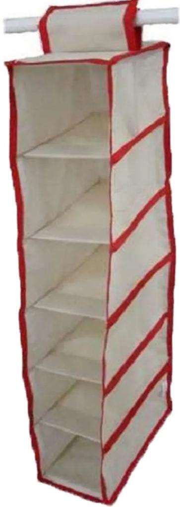 Organizador Cabideiro Vertical OrganiBox   de 92x15x28cm - Vermelho