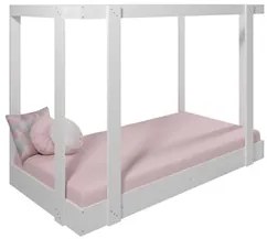 Mini Cama Infantil Montessoriana com Dossel Wood e Buzz Lightyear P13