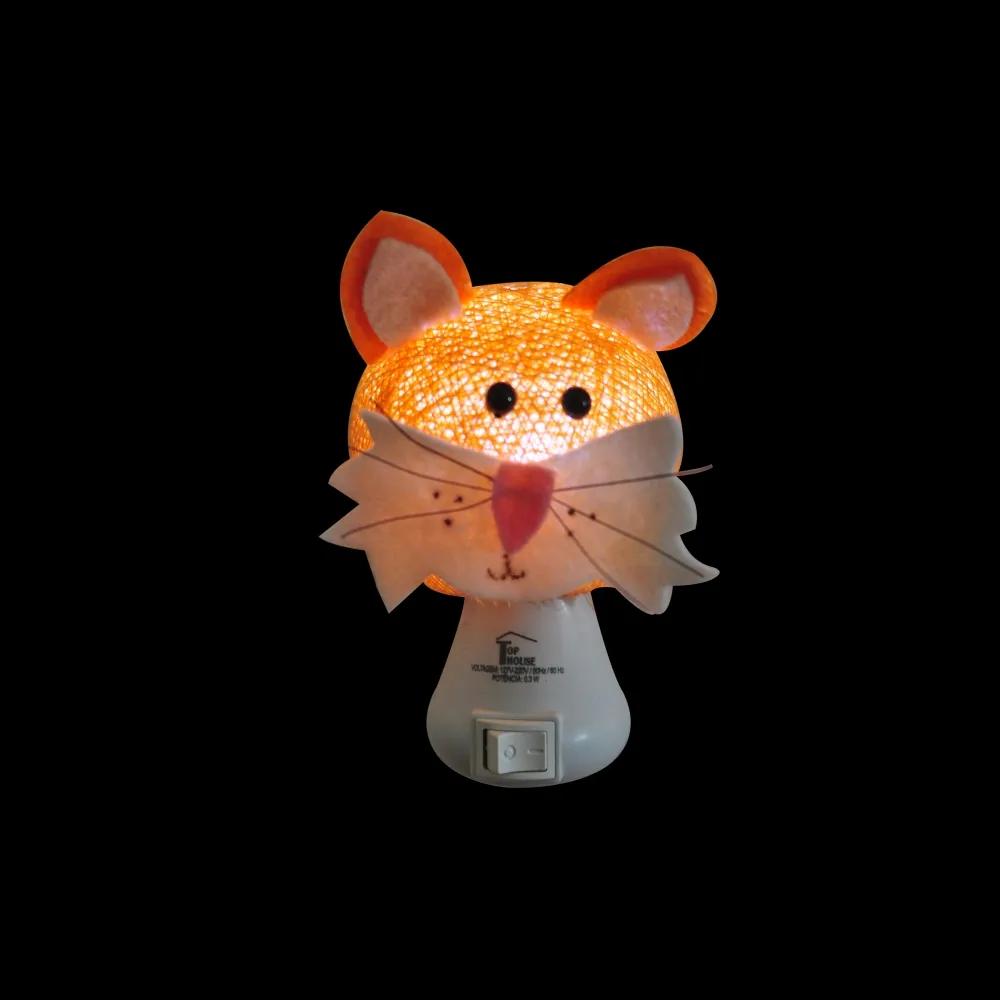 Luz noturna gato laranja
