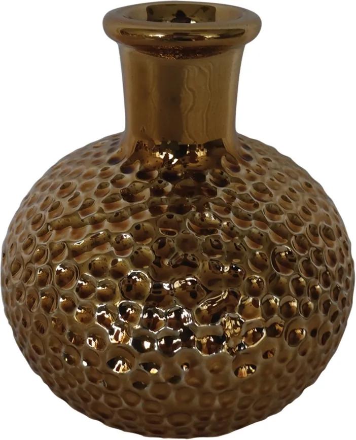 vaso BORBULHA cerâmica dourado 11cm Ilunato SK0006