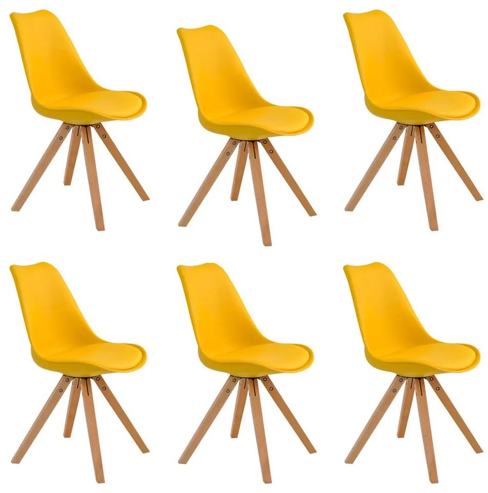 Kit 6 Cadeiras Decorativas Sala e Escritório Neo (PP) Amarela G56 - Gran Belo