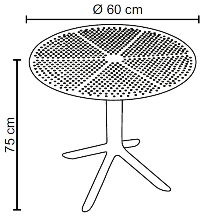 Mesa Área Externa Marina Tampo Redondo 60cm em PU verde G56 - Gran Belo