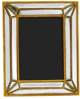 Porta Retrato Revestido em Resina Dourada - 25,5x20cm