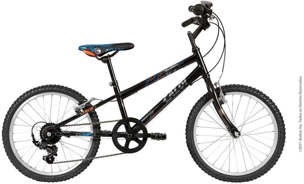 Bicicleta Infanto Juvenil Caloi Hot Wheels Aro 20 - 7 Velocidades - Preto