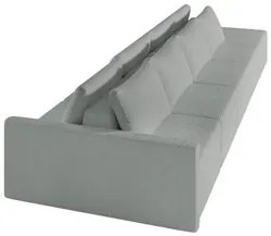 Sofá Ilha Modular com Puff para Sala Living 432cm Georgia K04 Bouclê C