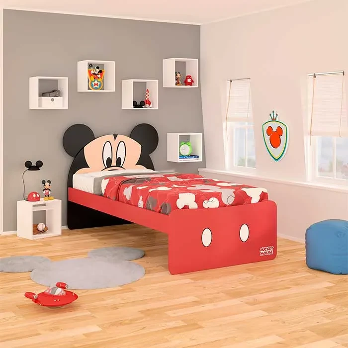 Jogo de Quarto Infantil Cama Princesas Disney Star com Dorsel e