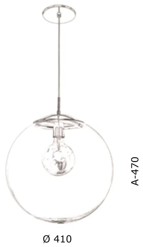 Pendente Globo Fechado Ø41X47Cm Metal E Globo Ø41Cm 01Xe27 |Old Artisa... (GRAFITE / COBRE BRILHO, CLEAR (TRANSPARENTE))