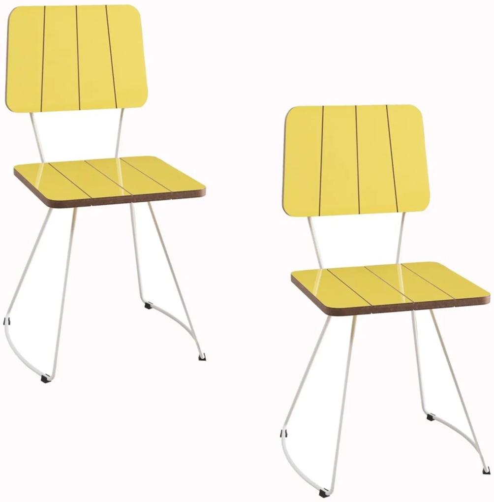 Kit 2 Cadeiras Gran Belo Luxemburgo Amarelo