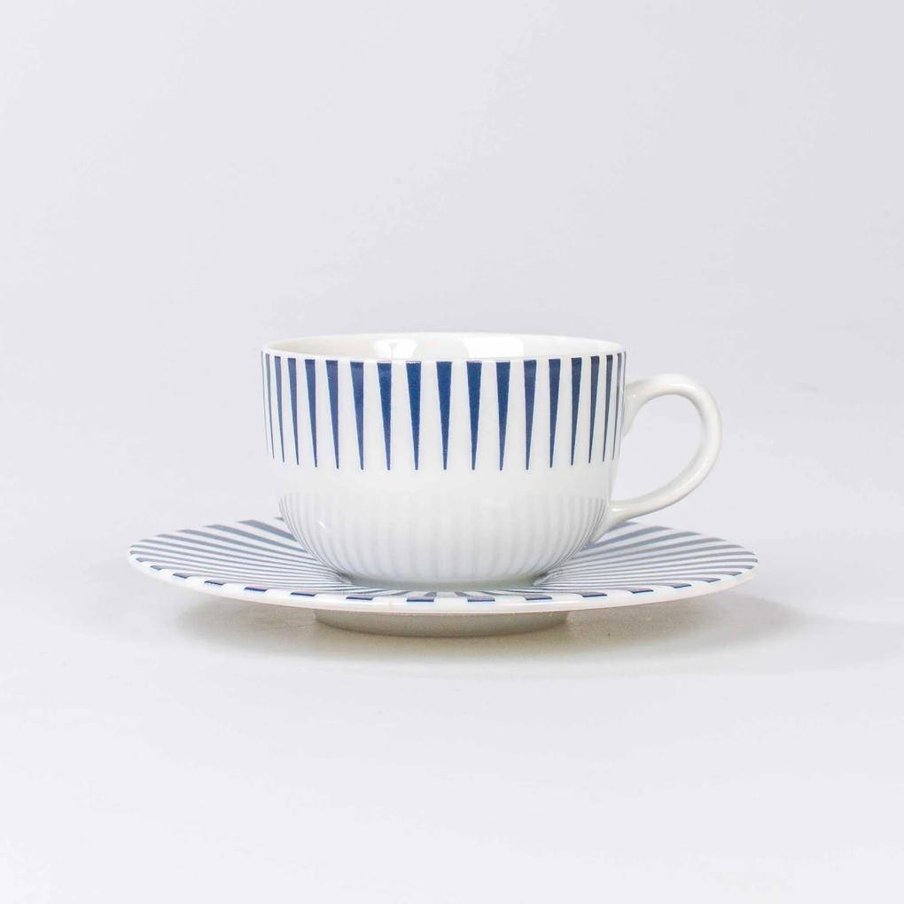 Xicara para Café c/ Pires Porcelana Schmidt - Dec. Sol Azul