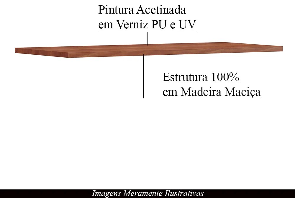 Tampo P/Balcão Decorativo Gwen 54x120cm Madeira Imbúia G74 - Gran Belo