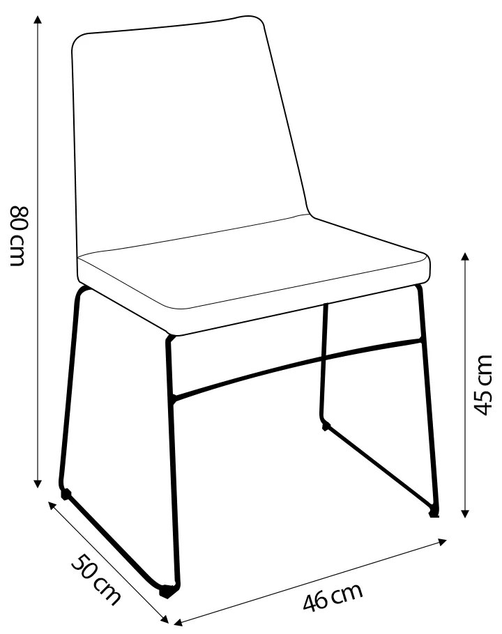 Cadeira Decorativa Sala de Jantar Anne Linho Azul G17 - Gran Belo