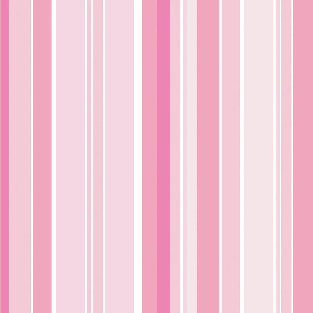 Papel de parede adesivo listrado rosa e branco