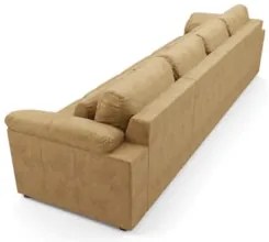 Sofá Retrátil 4 Lugares Para Sala 379cm Dijon Couro Bege S07 - Mpozena