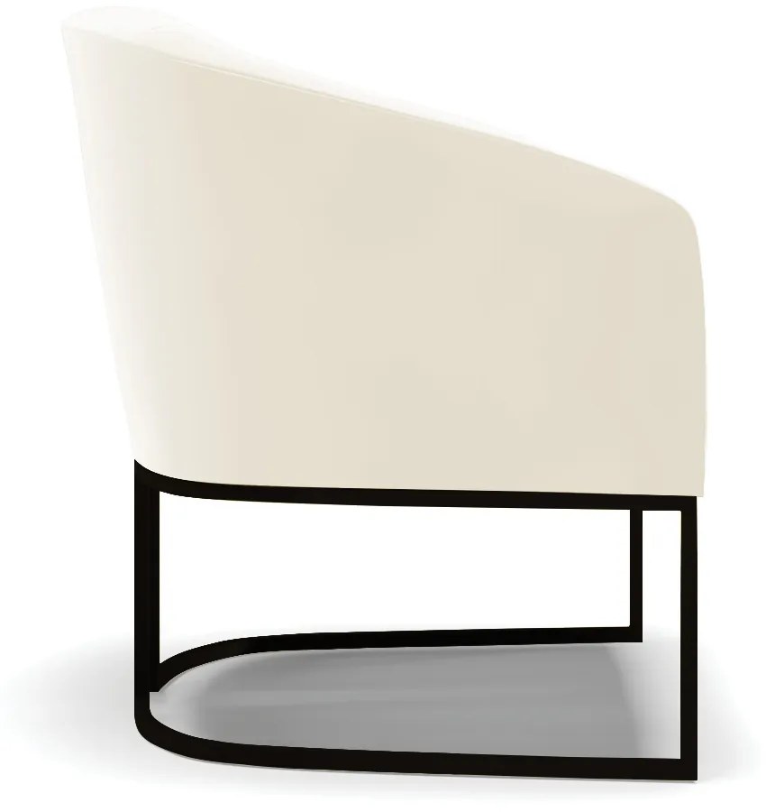 Poltrona Decorativa Industrial Preto Kit 2 Stella Veludo Bege D03 - D'Rossi
