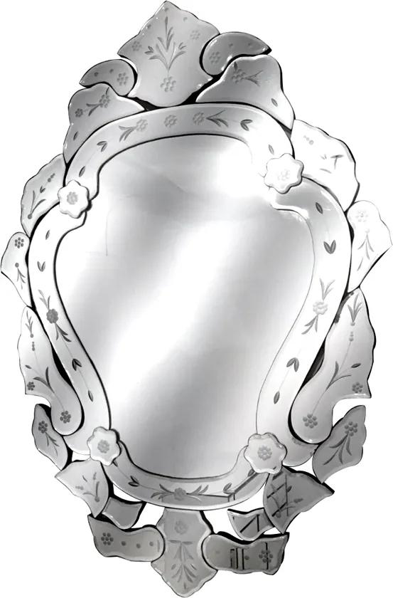 Espelho Veneziano Estilo Luis XV Com Corte Bisotê - 88x61cm